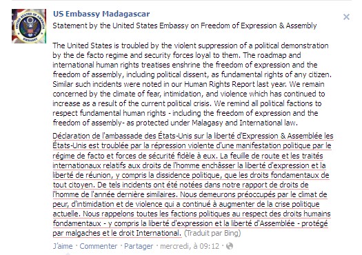 Article : R&eacute;volution Malgache sur Facebook