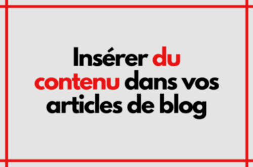 Article : Insérer du contenu dans vos articles